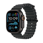 Apple Watch Ultra 2 2024 Titanium 49mm Αδιάβροχο με eSIM και Παλμογράφο Black με Black Ocean Band