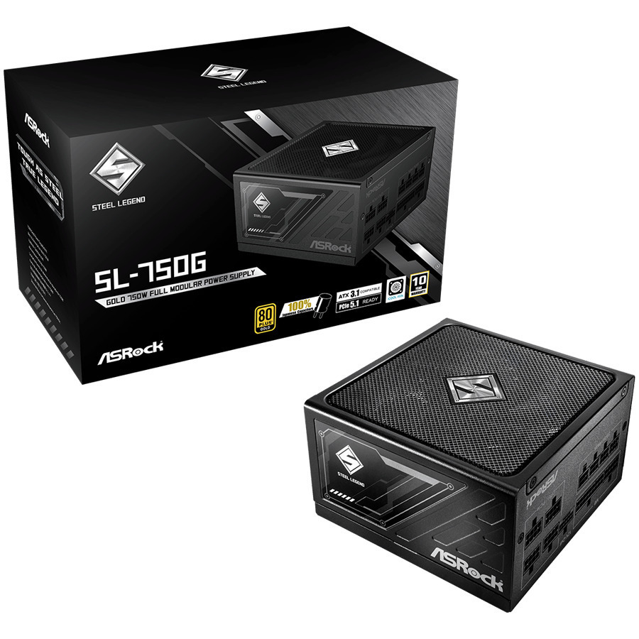 ASRock Steel Legend SL-750G 750W Μαύρο Τροφοδοτικό Υπολογιστή Full Modular 80 Plus Gold