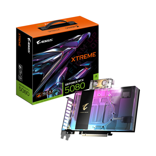 Gigabyte GeForce RTX 5080 16GB GDDR7 Xtreme Waterforce WB Κάρτα Γραφικών Κωδικός GV-N5080AORUSX WB-16GD