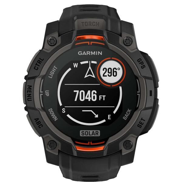 Garmin Instinct 3 Solar Aluminium 45mm Αδιάβροχο Smartwatch με Παλμογράφο Black with Black Band