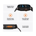 Apple Watch Ultra 2 2024 Titanium 49mm Αδιάβροχο με eSIM και Παλμογράφο Natural με Navy Ocean Band