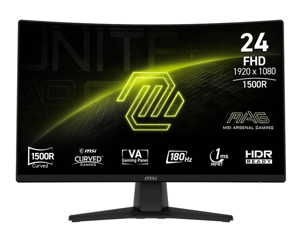 MSI MAG 242C VA Curved Gaming Monitor 23.6 FHD 1920x1080 180Hz με Χρόνο Απόκρισης 1ms GTG