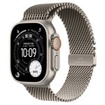 Apple Watch Ultra 3 Titanium 49mm Αδιάβροχο με eSIM και Παλμογράφο Natural Titanium Case with Natural Titanium Milanese Loop - Medium
