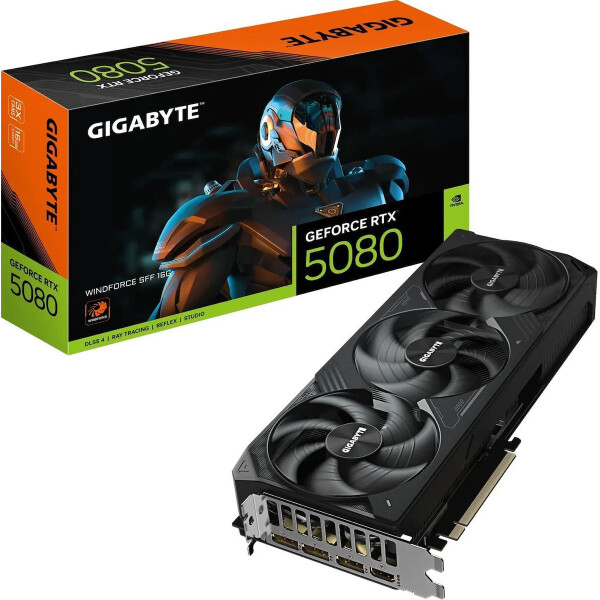 Gigabyte GeForce RTX 5080 16GB GDDR7 Windforce SFF Κάρτα Γραφικών Κωδικός GV-N5080WF3-16GD