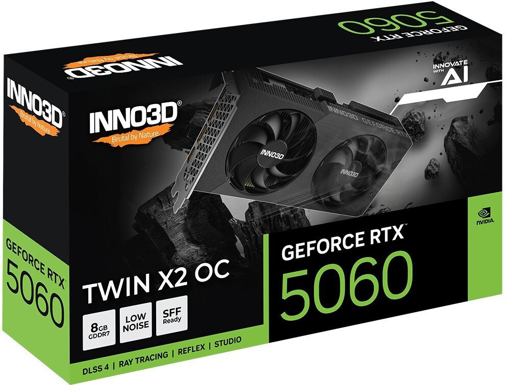 Inno 3D GeForce RTX 5060 8GB GDDR7 Twin X2 OC V2 Κάρτα Γραφικών Κωδικός N50602-08D7X-195071N