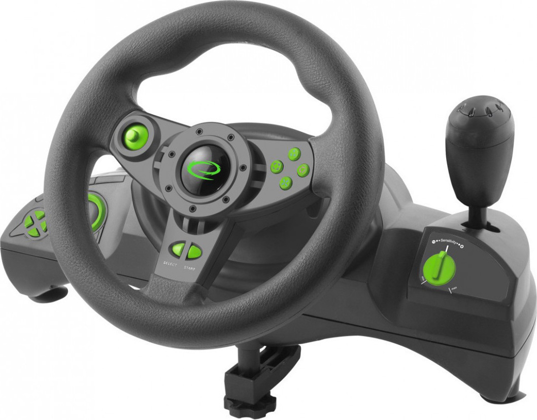 Esperanza Steering Wheel EGW102 Τιμονιέρα με Μοχλό Ταχυτήτων και Πετάλια για PC / PS3 με 270 Περιστροφής
