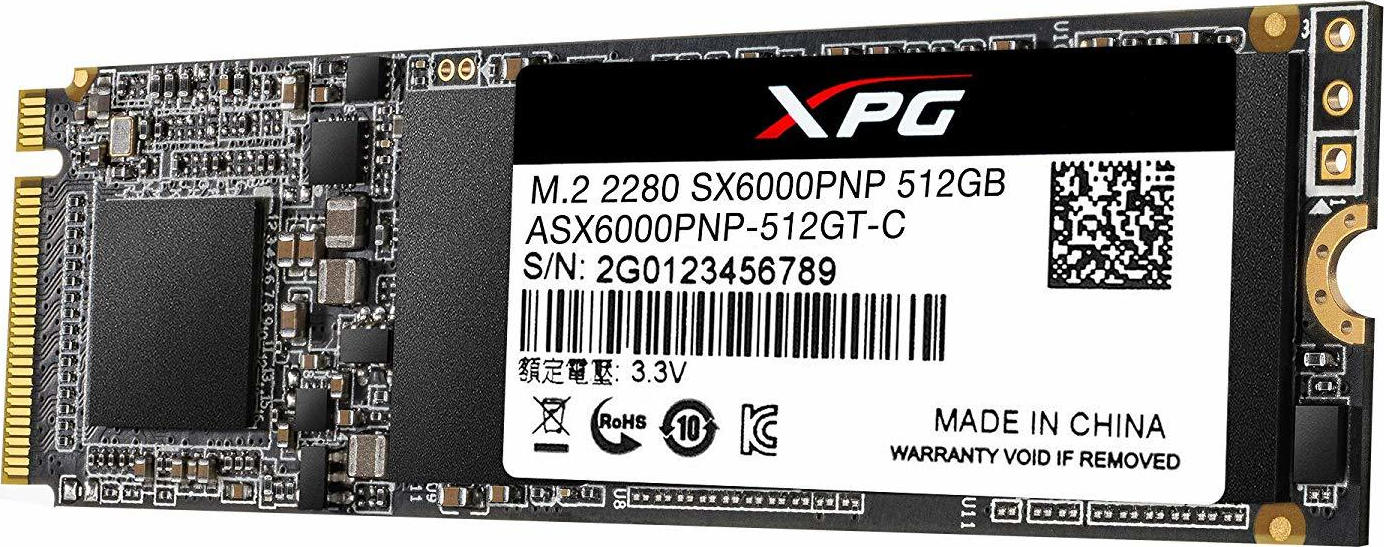 Adata XPG SX6000 Pro SSD 512GB M.2 NVMe PCI Express 3.0 Κωδικός ASX6000PNP-512GT-C