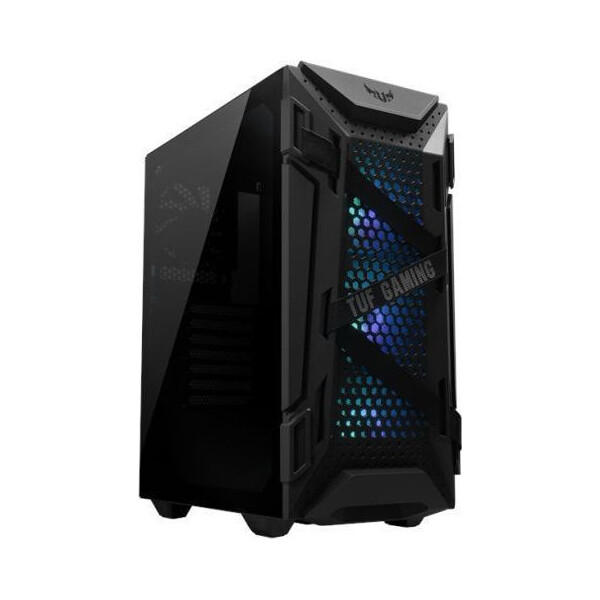 Asus TUF Gaming GT301 Midi Tower Κουτί Υπολογιστή με Πλαϊνό Παράθυρο και RGB Φωτισμό Μαύρο