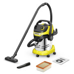 Karcher WD 5 S Σκούπα Υγρών / Στερεών 1100W με Ανοξείδωτο Κάδο 25lt Κωδικός 1.628-350.0