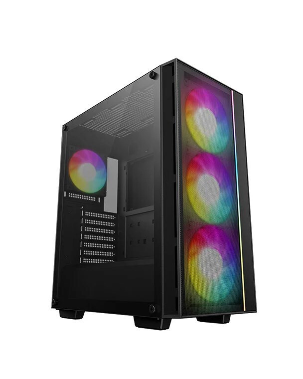 Deepcool Matrexx 55 Mesh V4 C Gaming Midi Tower Κουτί Υπολογιστή με Πλαϊνό Παράθυρο και RGB Φωτισμό Μαύρο
