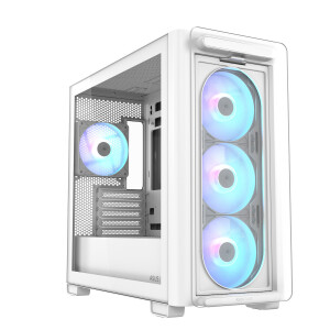 Asus A23 Plus Gaming Midi Tower Κουτί Υπολογιστή με Πλαϊνό Παράθυρο και RGB Φωτισμό Λευκό
