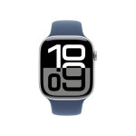 Apple Watch Series 10 Cellular Aluminium 46mm Αδιάβροχο με eSIM και Παλμογράφο Silver Aluminium Sport Band Denim