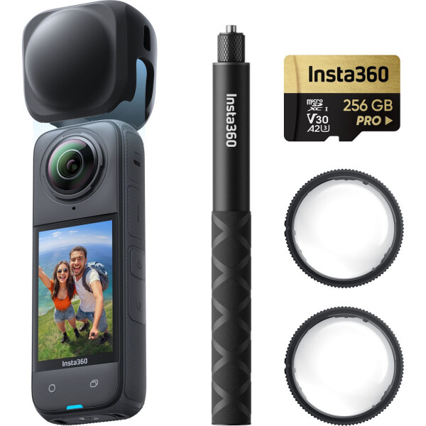 Insta360 X4 Action Camera 8K Λήψης 360 Υποβρύχια με Οθόνη Αφής 2.5 και Wi-Fi Μαύρη