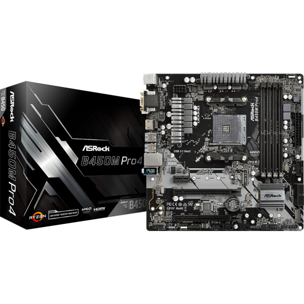 ASRock B450M-Pro4 rev. 1.0 Motherboard Micro ATX με AMD AM4 Socket