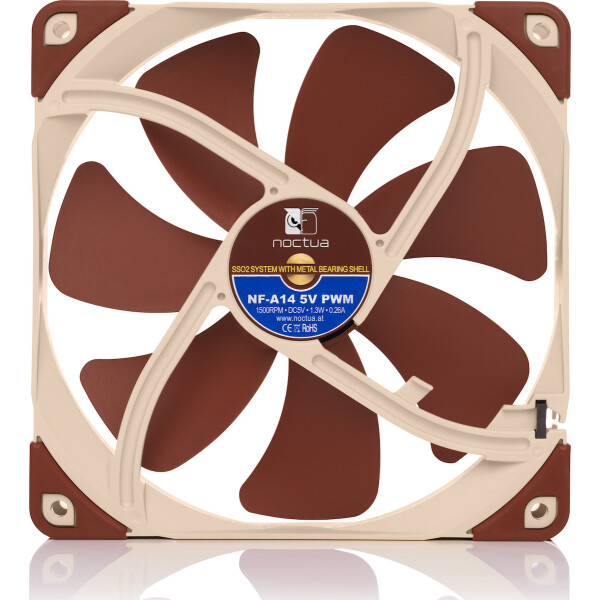 Noctua NF-A14 5V Case Fan 140mm με Σύνδεση 4-Pin PWM Καφέ