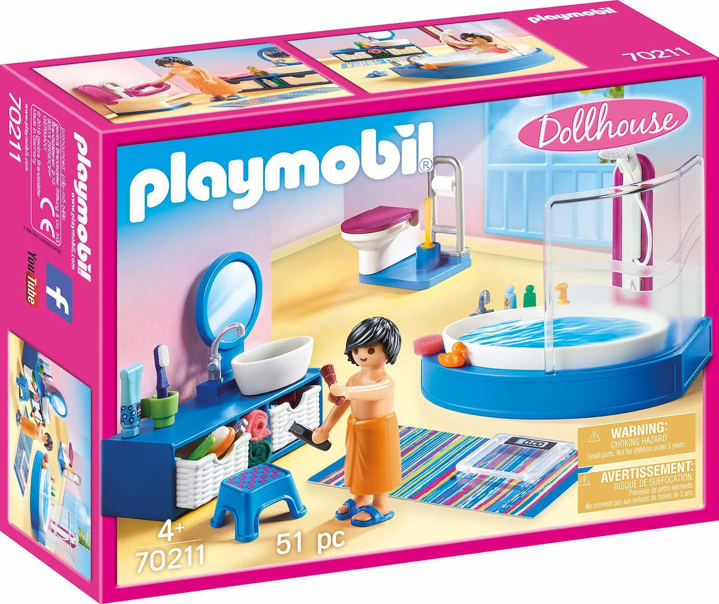 Playmobil Dollhouse Πολυτελές Λουτρό με Μπανιέρα για 4 ετών
