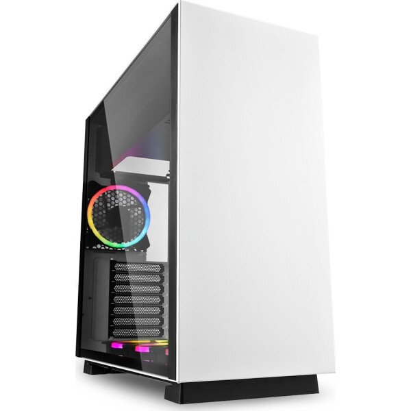 Sharkoon Pure Steel RGB Gaming Midi Tower Κουτί Υπολογιστή με Πλαϊνό Παράθυρο Λευκό