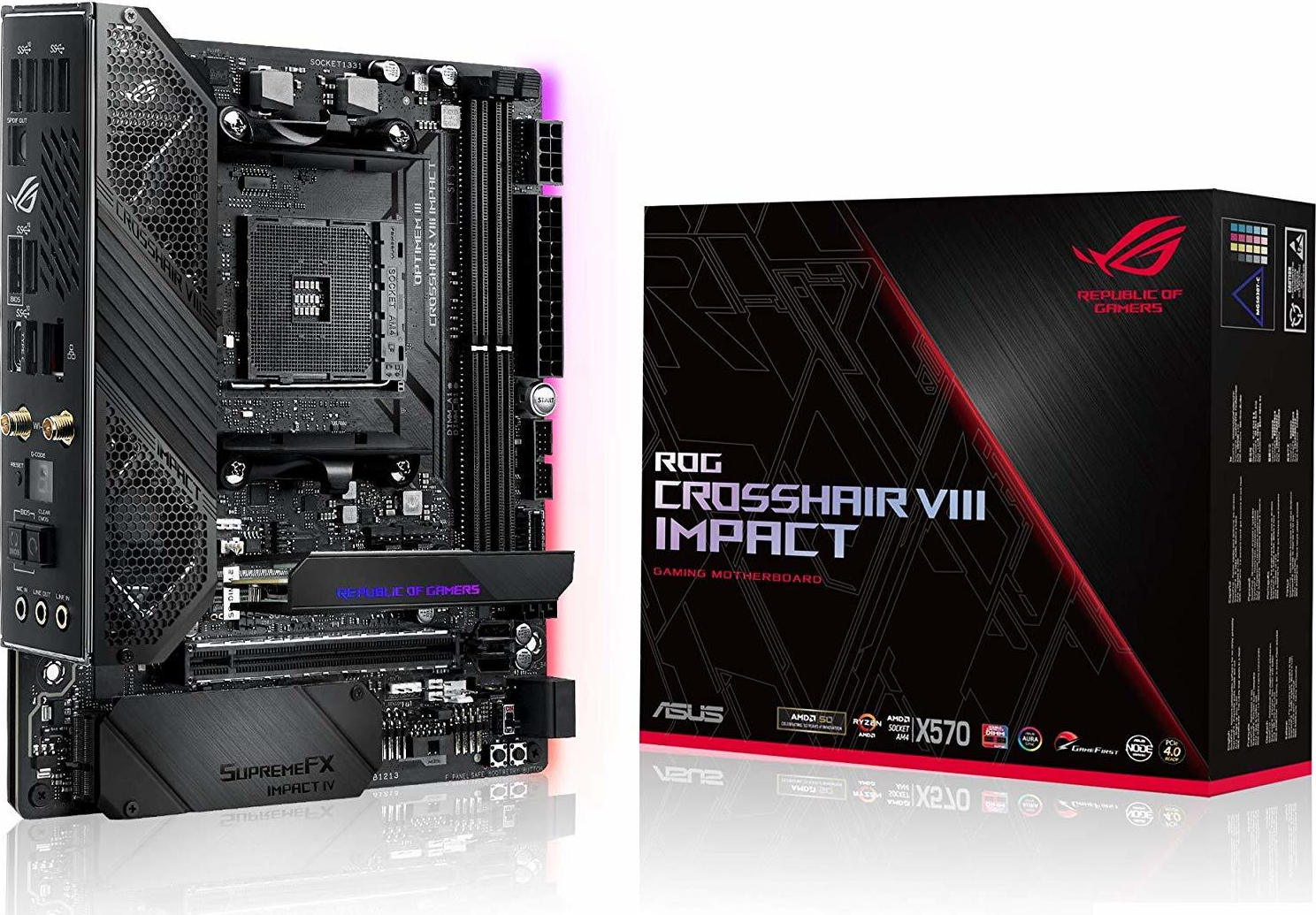 Asus ROG Crosshair VIII Impact X570 Wi-Fi Motherboard Mini DTX με AMD AM4 Socket 90MB11Q0-M0EAY0