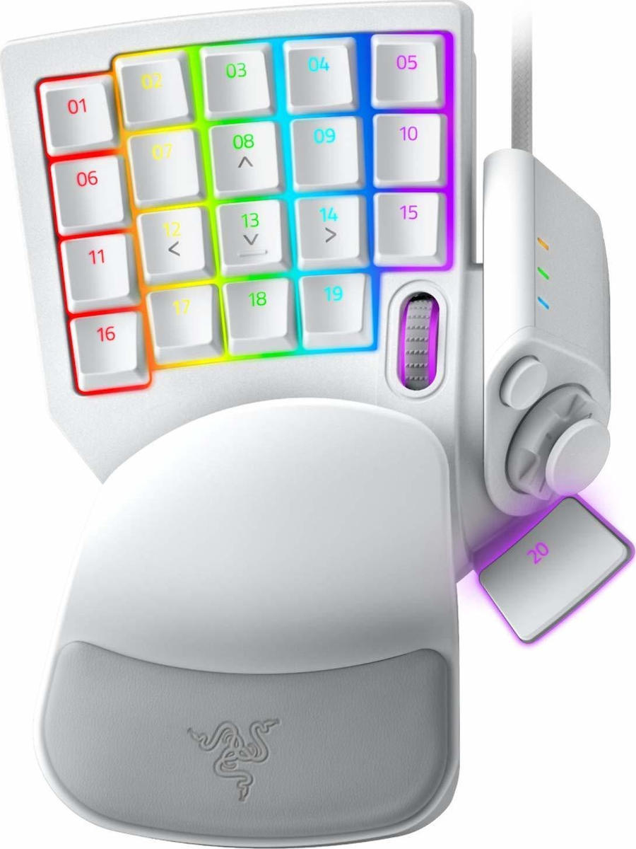 Razer Tartarus Pro Gaming KeyPad με Razer Analog Optical διακόπτες και RGB φωτισμό Αγγλικό US Mercury White