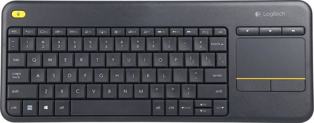 Logitech K400 Plus Ασύρματο Πληκτρολόγιο με Touchpad Αγγλικό US Μαύρο