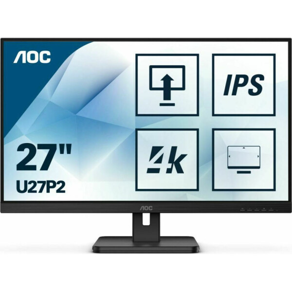 AOC U27P2 IPS Monitor 27 4K 3840x2160 με Χρόνο Απόκρισης 4ms GTG
