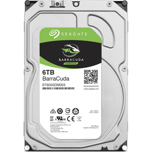 Seagate BarraCuda Desktop 6TB HDD Σκληρός Δίσκος 3.5 SATA III 5400rpm με 256MB Cache για Desktop Κωδικός ST6000DM003