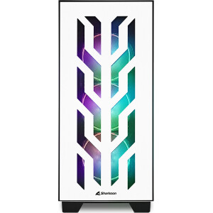 Sharkoon Elite Shark CA300T Gaming Midi Tower Κουτί Υπολογιστή με Πλαϊνό Παράθυρο και RGB Φωτισμό Λευκό