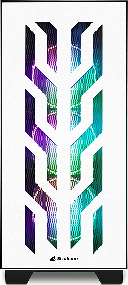 Sharkoon Elite Shark CA300T Gaming Midi Tower Κουτί Υπολογιστή με Πλαϊνό Παράθυρο και RGB Φωτισμό Λευκό