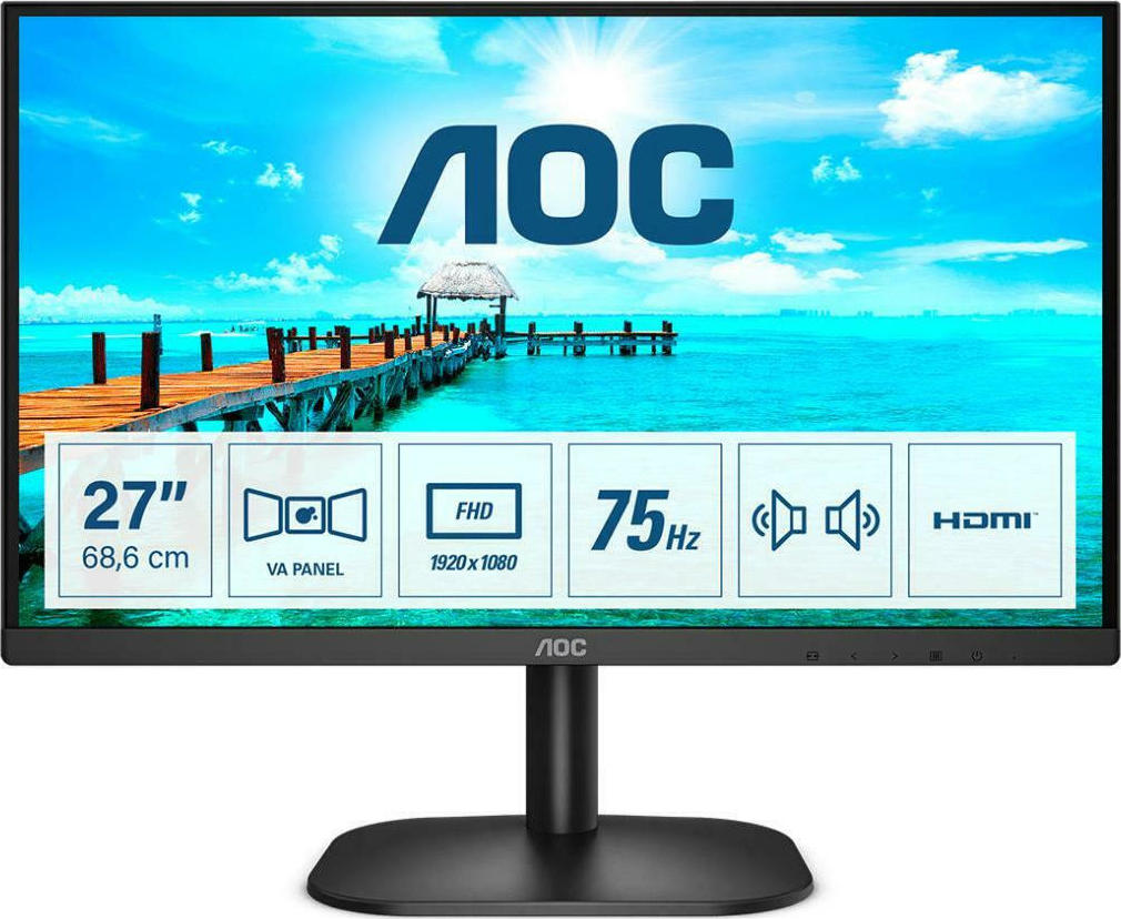 AOC 27B2AM VA Monitor 27 FHD 1920x1080 με Χρόνο Απόκρισης 4ms GTG