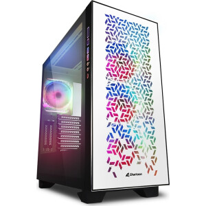 Sharkoon Elite Shark CA300H Gaming Midi Tower Κουτί Υπολογιστή με Πλαϊνό Παράθυρο και RGB Φωτισμό Λευκό