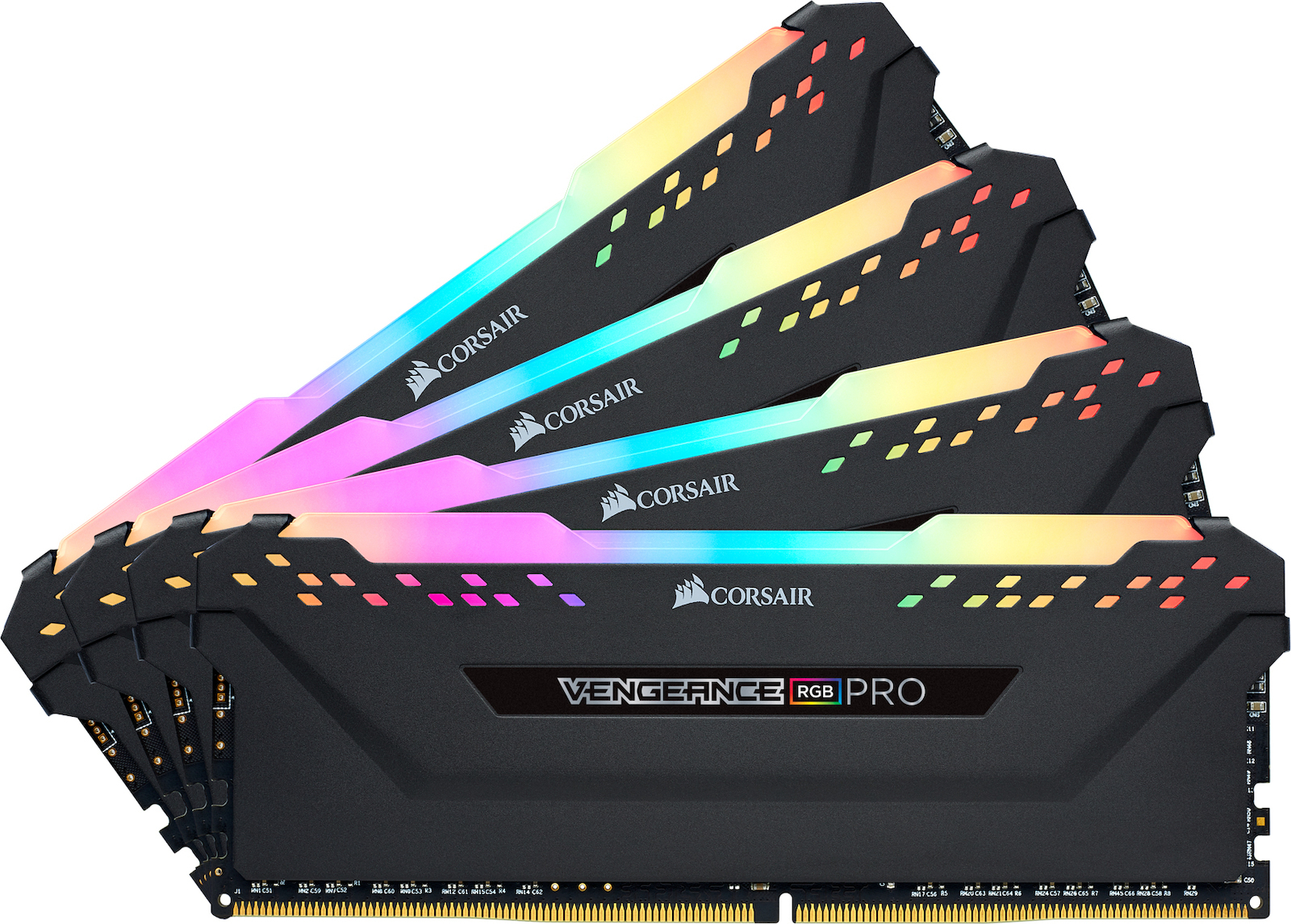 Corsair Vengeance RGB Pro DDR4 64GB RAM με 4x16GB Modules και Ταχύτητα 3200 για Desktop Κωδικός CMW64GX4M4E3200C16