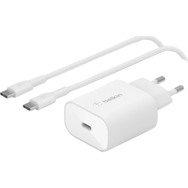 Belkin Φορτιστής με Θύρα USB-C και Καλώδιο USB-C 25W Power Delivery Λευκός Boost Charge WCA004VF1MWH-B6