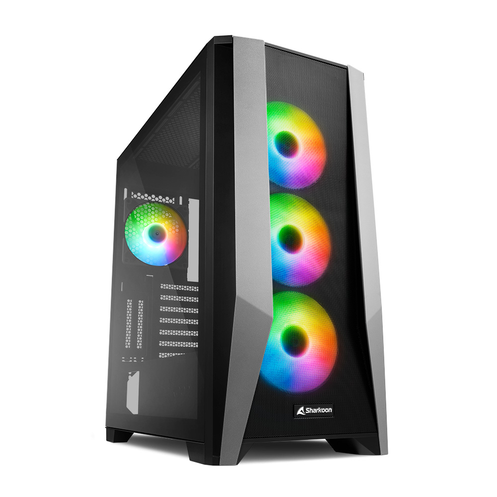 Sharkoon TG7M RGB Gaming Midi Tower Κουτί Υπολογιστή με Πλαϊνό Παράθυρο Μαύρο