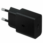 Samsung Φορτιστής με Θύρα USB-C και Καλώδιο USB-C - USB-C 15W Power Delivery Μαύρος EP-T1510X
