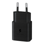 Samsung Φορτιστής με Θύρα USB-C και Καλώδιο USB-C - USB-C 15W Power Delivery Μαύρος EP-T1510X