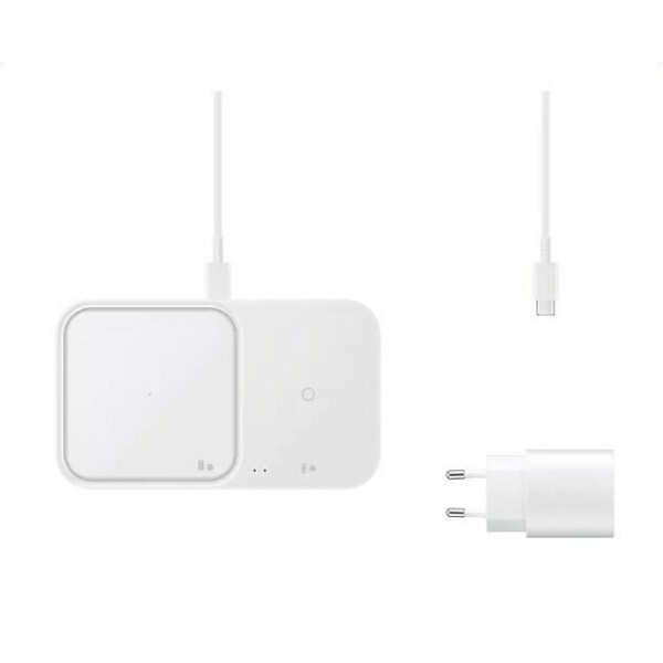 Samsung Ασύρματος Φορτιστής Qi Pad 15W Power Delivery Λευκός Fast Wireless Duo Charger Adapter