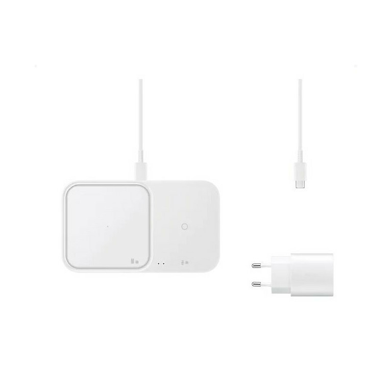 Samsung Ασύρματος Φορτιστής Qi Pad 15W Power Delivery Λευκός Fast Wireless Duo Charger Adapter