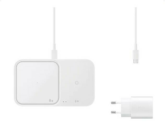 Samsung Ασύρματος Φορτιστής Qi Pad 15W Power Delivery Λευκός Fast Wireless Duo Charger Adapter