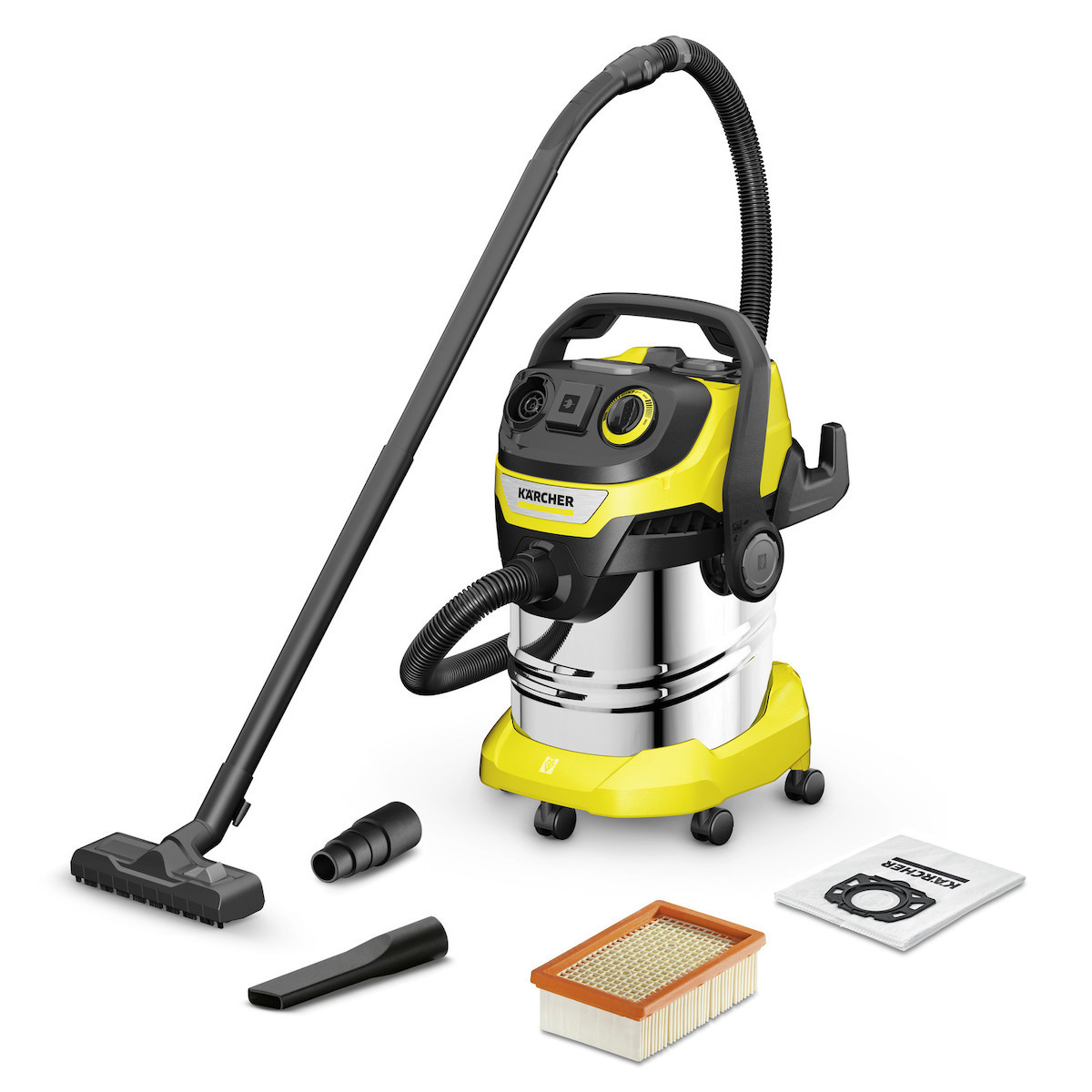 Karcher WD 5 P S V-25/5/22 Σκούπα Υγρών / Στερεών 1100W με Ανοξείδωτο Κάδο 25lt Κωδικός 1.628-356.0