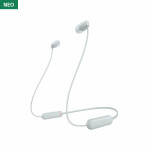Sony WI-C100 In-ear Bluetooth Handsfree Ακουστικά με Αντοχή στον Ιδρώτα Λευκά