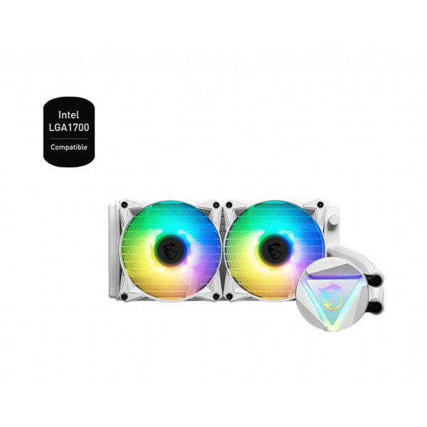 MSI MAG CoreLiquid 240R V2 v2 Υδρόψυξη Επεξεργαστή Διπλού Ανεμιστήρα 120mm για Socket AM4/AM5/1700/1200/115x με ARGB Φωτισμό Λευκή