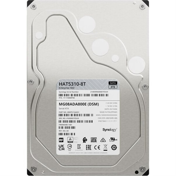 Synology HAT5310 8TB HDD Σκληρός Δίσκος 3.5 SATA III 7200rpm με 512MB Cache για NAS / Server Κωδικός HAT5310-8T