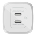 Belkin Φορτιστής Χωρίς Καλώδιο με 2 Θύρες USB-C 65W Power Delivery Λευκός Boost Charge Pro