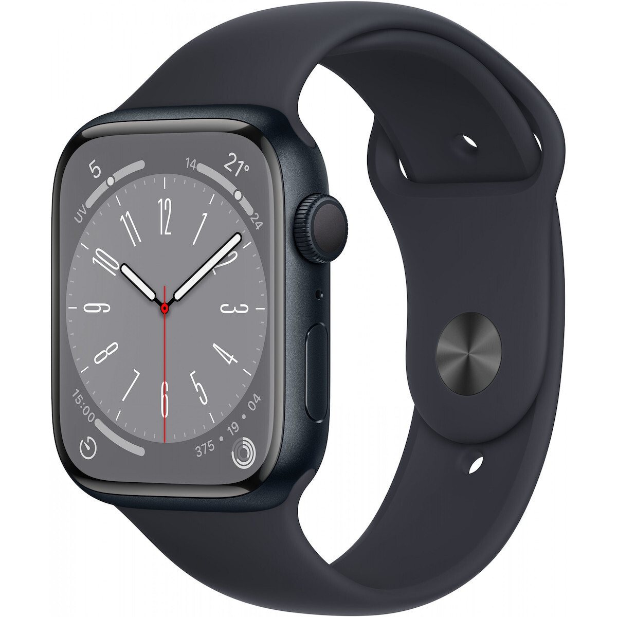 Apple Watch Series 8 Cellular Aluminium 41mm Αδιάβροχο με eSIM και Παλμογράφο Midnight with Midnight Sport Band