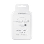 Samsung Regular USB to micro USB / Type-C Cable 3A Λευκό 1.5m EP-DG930DWEGWW