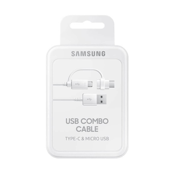 Samsung Regular USB to micro USB / Type-C Cable 3A Λευκό 1.5m EP-DG930DWEGWW