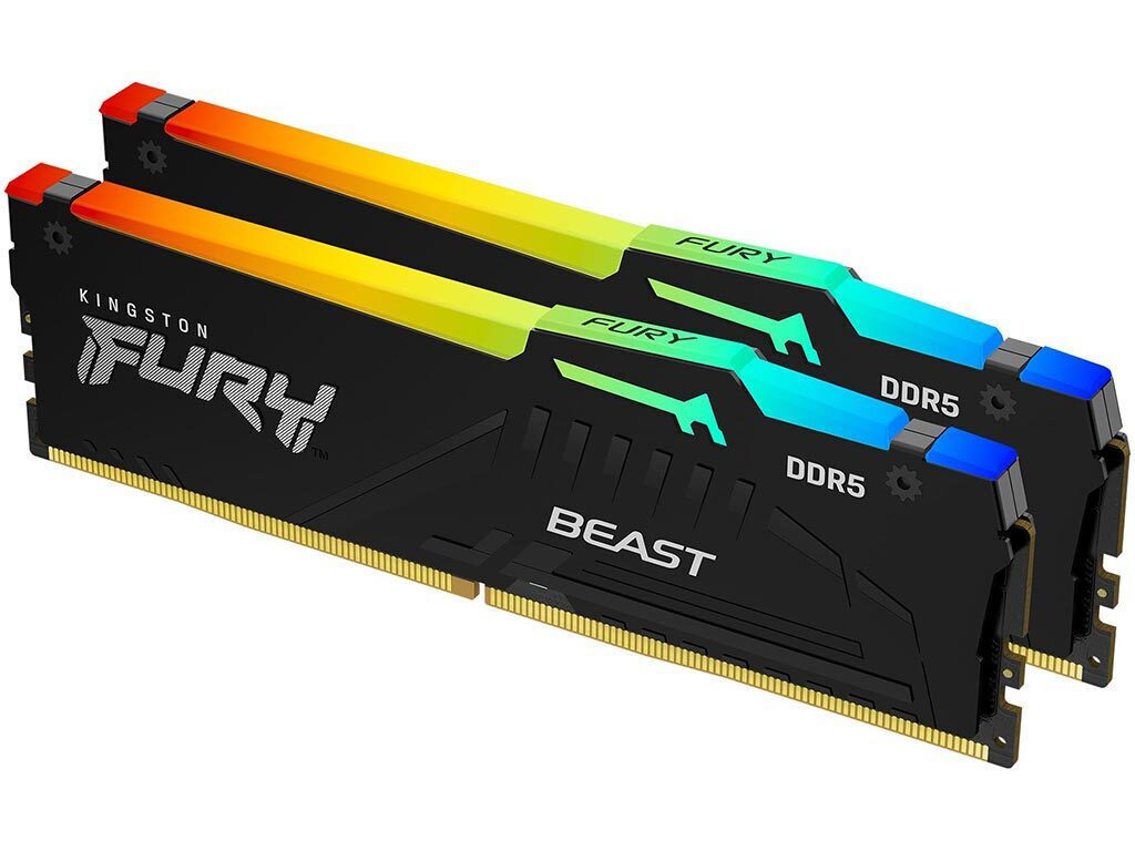 Kingston Fury Beast RGB DDR5 16GB RAM με 2x8GB Modules και Ταχύτητα 5600 για Desktop Κωδικός KF556C36BBEAK2-16