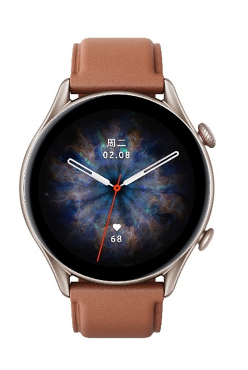 Amazfit GTR 3 Pro Aluminium 46mm Αδιάβροχο Smartwatch με Παλμογράφο Brown Leather