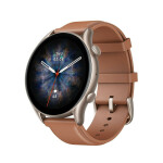Amazfit GTR 3 Pro Aluminium 46mm Αδιάβροχο Smartwatch με Παλμογράφο Brown Leather