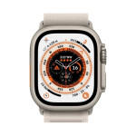 Apple Watch Ultra Titanium 49mm Αδιάβροχο με eSIM και Παλμογράφο Starlight Alpine Loop Large
